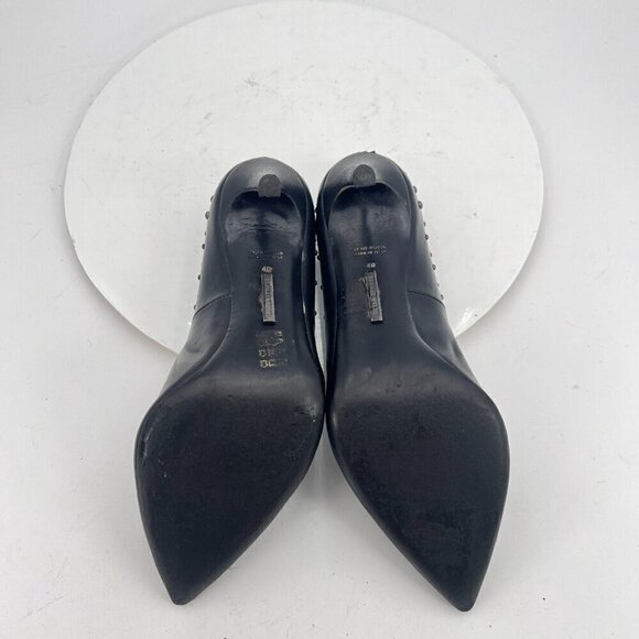 Thomas Wylde Women Size EU 40 US 9 Black Studded Leather Classic Stiletto Heels - Picture 10 of 16